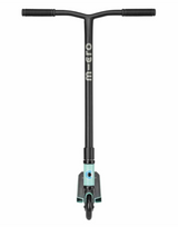 Black scooter with 'micro' branding on a white background