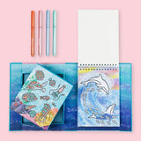 TIGER TRIBE Shimmer Colouring Set - Sea Life contents