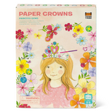 Box of 'Paper Crowns Princess Gems' craft set with a girl wearing a crown and surrounded by flowers.