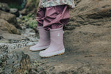Child outside wearing CRYWOLF Rain Boots - Mauve