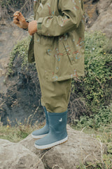 Child wearing CRYWOLF Rain Boots - Stone Blue