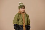 Child wearing CRYWOLF Explorer Jacket - Fern Colourblock and Fern Beanie