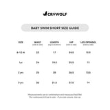 CRYWOLF Baby Swim Short size guide