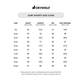 CRYWOLF Surf Short size guide