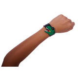 Child wearing the IS GIFT Dinosaur Slap Bands black