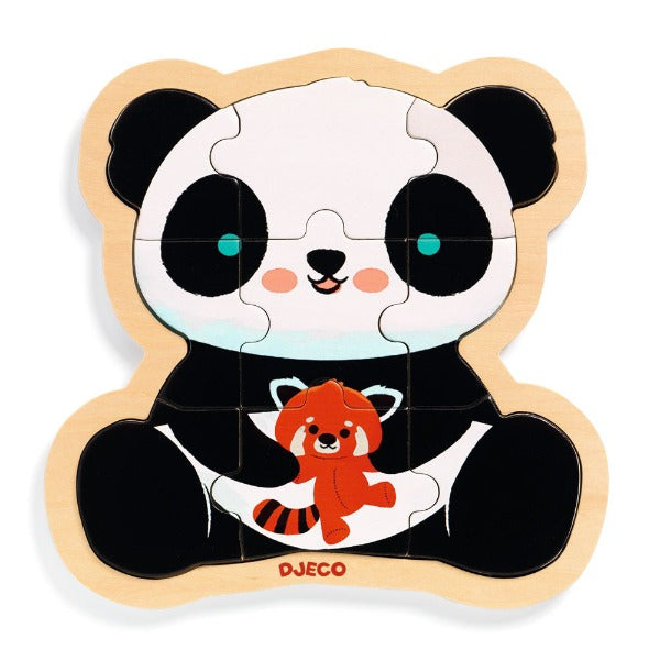 DJECO Panda 9pc Puzzlo Wooden Puzzle