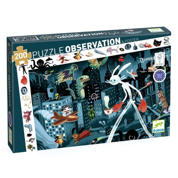 DJECO Night City 200pc Observation Puzzle boxed