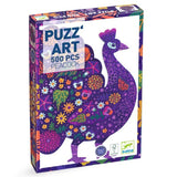 DJECO Peacock 500pc Art Puzzle box angle view