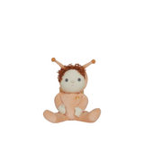 Orange snail soft toy dinky dinkum dolls with orange hair and antenna on hood