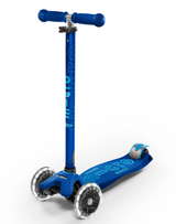 Blue scooter with a white background