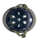 Close-up of a helmet interior with a white background