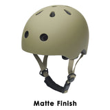 Matte finish green helmet on a white background