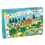 Puzzle box with farm scene illustration and 'DJECO' branding
