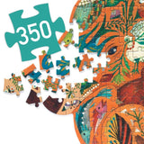 Jigsaw puzzle with a colourful design and piece labeled '350'.