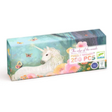 Jigsaw puzzle box with a unicorn design on a white background