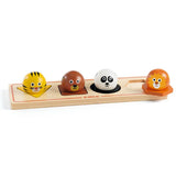 DJECO 4 piece Animal Ball'n'Co Large Button Wooden Puzzle pieces and board