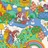 Detail view of ROCK YOUR BABY HAPPY LAND print