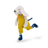 Side view of MOULIN ROTY Puce & Pilou - Pilou the dog 37 cm with leg kicked back