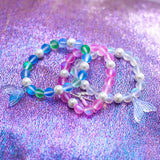 3 different stretchy mermaid bracelets