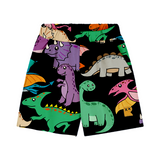 Dinosaur print shorts on black base