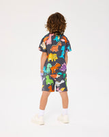 Back view of ROCK YOUR BABY ON THE MOVE TRACK SHORTS and matching tee
