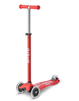 Red scooter with adjustable handlebar