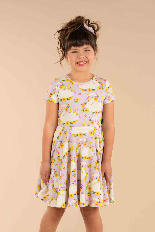 Child wearing ROCK YOUR BABY Princess Swan Waisted Dress