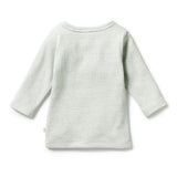 Back view of WILSON & FRENCHY Organic Stripe Rib Long Sleeved Top - Fern