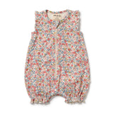 Floral baby romper on a white background