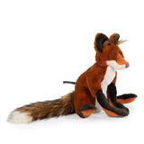 Plush fox toy on a white background