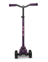 Purple scooter with 'micro' branding on a white background