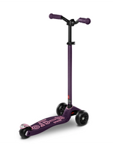 Purple scooter with black accents on a white background