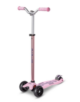 Pink scooter with a white background