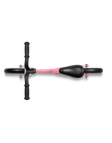 Black and pink scooter on a white background