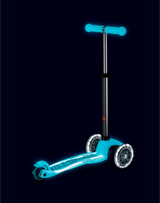 Glowing blue scooter with black background