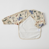 Back of Baby bib with animal pattern on a white background