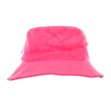 Pink bucket hat on a white background
