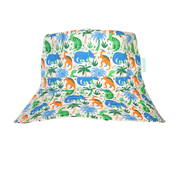 ACORN Prehistoric Wide Brim Bucket Hat - Natural/Blue/Orange