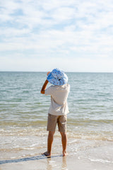 ACORN Central Park Doggies Wide Brim Bucket Hat - Blue/Brown/White