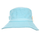 Light blue bucket hat on a white background
