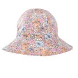 Floral patterned bucket hat on a white background