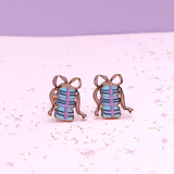 MON COCO Macaron Gift Clip-On Earrings pink background