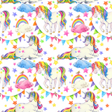 Detail view of ROCK YOUR BABY UNICORN FLAGS PRINT