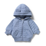 WILSON & FRENCHY Sky Blue Organic Quilted Jacket