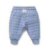 Back view WILSON & FRENCHY Sky Blue Organic Quilted Sweat Pant