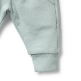 Detail view of ribbed leg cuff