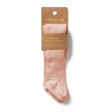 Packaged WILSON & FRENCHY Pink Organic Ribbed Tights