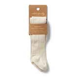 Packaged WILSON & FRENCHY Buttermilk Organic Ribbed Tights