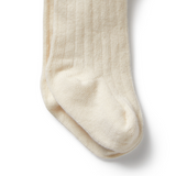 WILSON & FRENCHY Buttermilk Organic Ribbed Tights