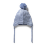 WILSON & FRENCHY Blue Speckle Organic Knitted Bonnet